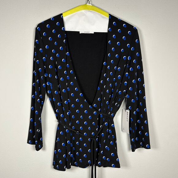 NWT Bailey 44 Wrapture Polka-Dot Print Wrap Blouse Women's Large - Picture 4 of 9